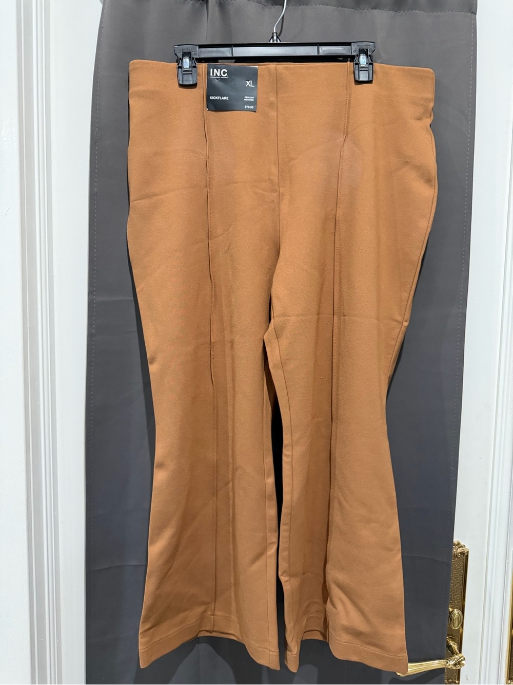 INC International Concepts Flare Pants in Camel Brown
